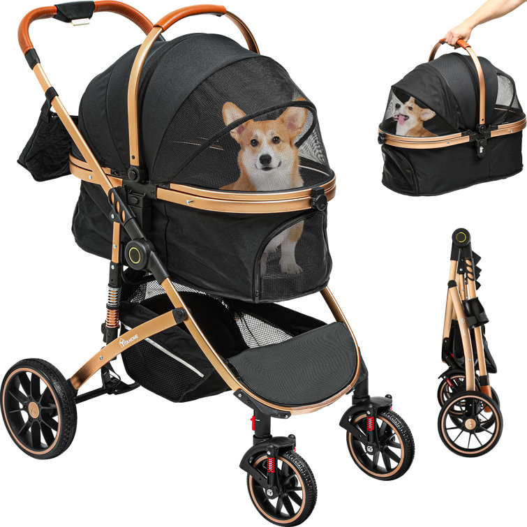 Dog stroller 2025 with detachable carrier